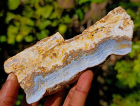 Polished On One Side 'Crazy Lace' Blue Lace Agate x 6 From Namibia - Toprock Gemstones and Minerals 