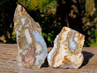 Polished On One Side 'Crazy Lace' Blue Lace Agate x 6 From Namibia - Toprock Gemstones and Minerals 