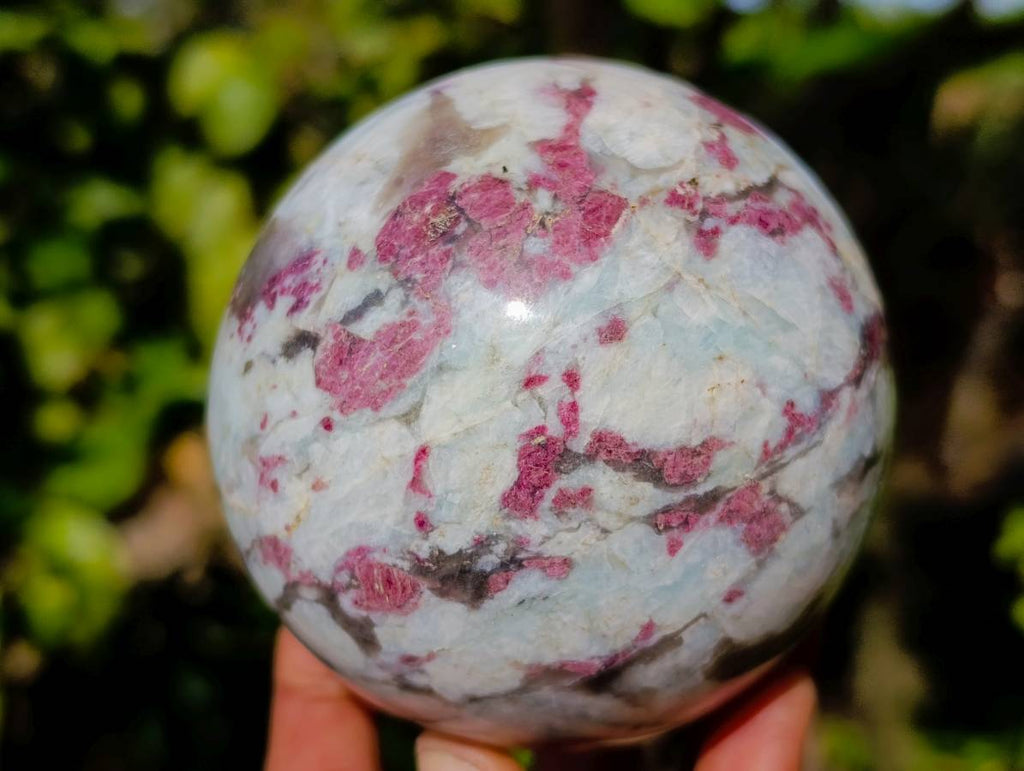 Polished Rubellite Pink Tourmaline Spheres x 2 From Ambatondrazaka, Madagascar - Toprock Gemstones and Minerals 
