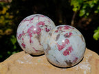 Polished Rubellite Pink Tourmaline Spheres x 2 From Ambatondrazaka, Madagascar - Toprock Gemstones and Minerals 