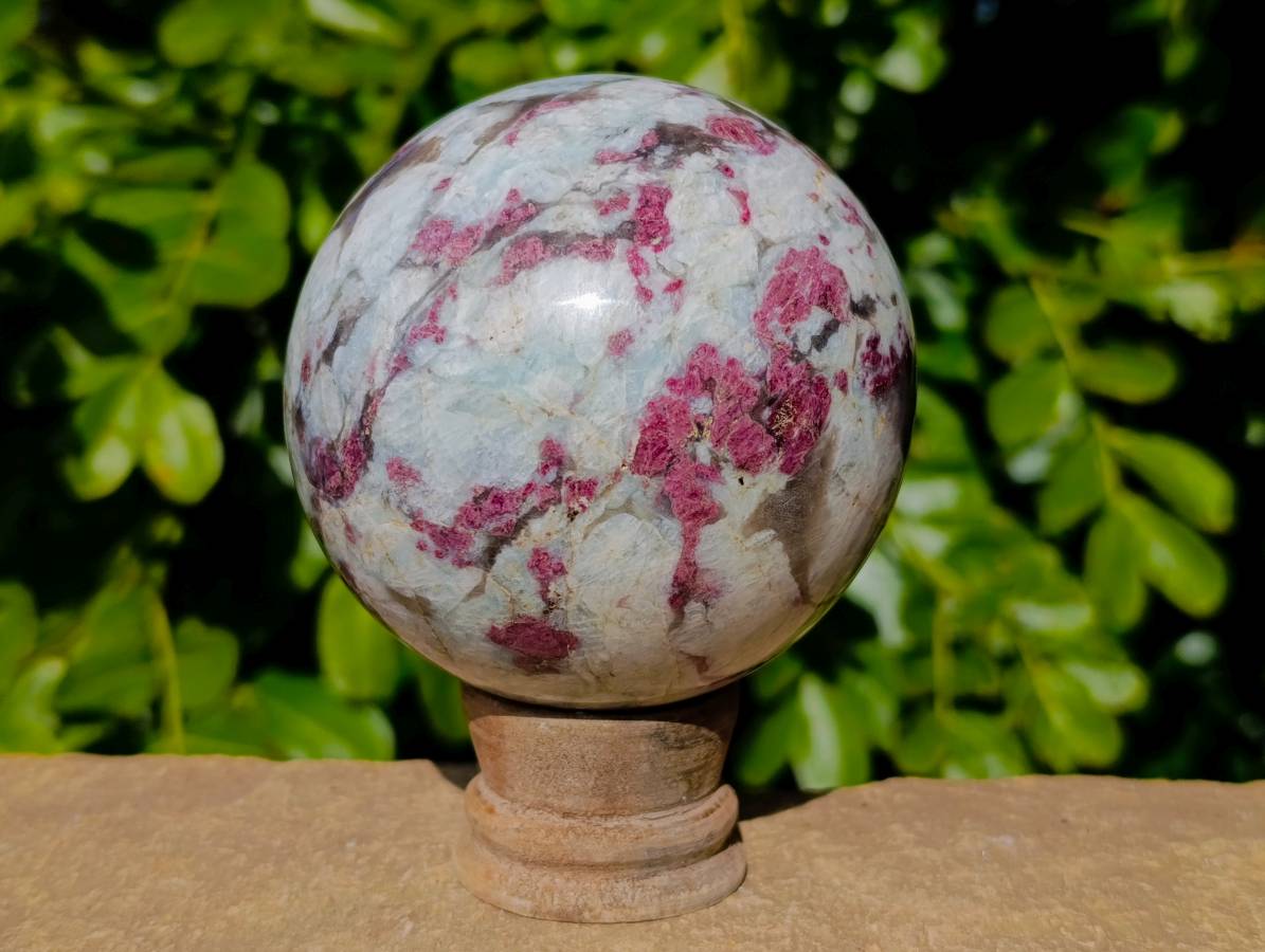 Polished Rubellite Pink Tourmaline Spheres x 2 From Ambatondrazaka, Madagascar - Toprock Gemstones and Minerals 