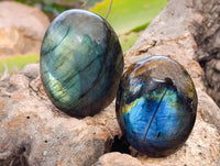 Polished Labradorite Palm Stones x 12 From Tulear, Madagascar - Toprock Gemstones and Minerals 
