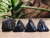 Natural Schorl Black Tourmaline Specimens x 4 From Erongo, Namibia - Toprock Gemstones and Minerals 