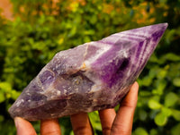 Polished Chevron Amethyst 'Witches Hat'  Points x 5 From Zambia - Toprock Gemstones and Minerals 