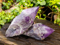 Polished Chevron Amethyst 'Witches Hat'  Points x 5 From Zambia - Toprock Gemstones and Minerals 