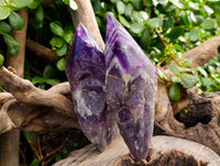 Polished Chevron Amethyst 'Witches Hat'  Points x 5 From Zambia - Toprock Gemstones and Minerals 