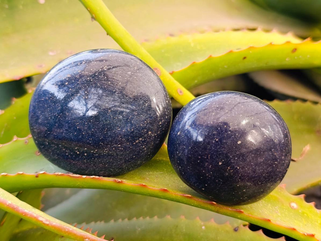 Polished Lazulite Palm Stones x 12 From Madagascar - Toprock Gemstones and Minerals 