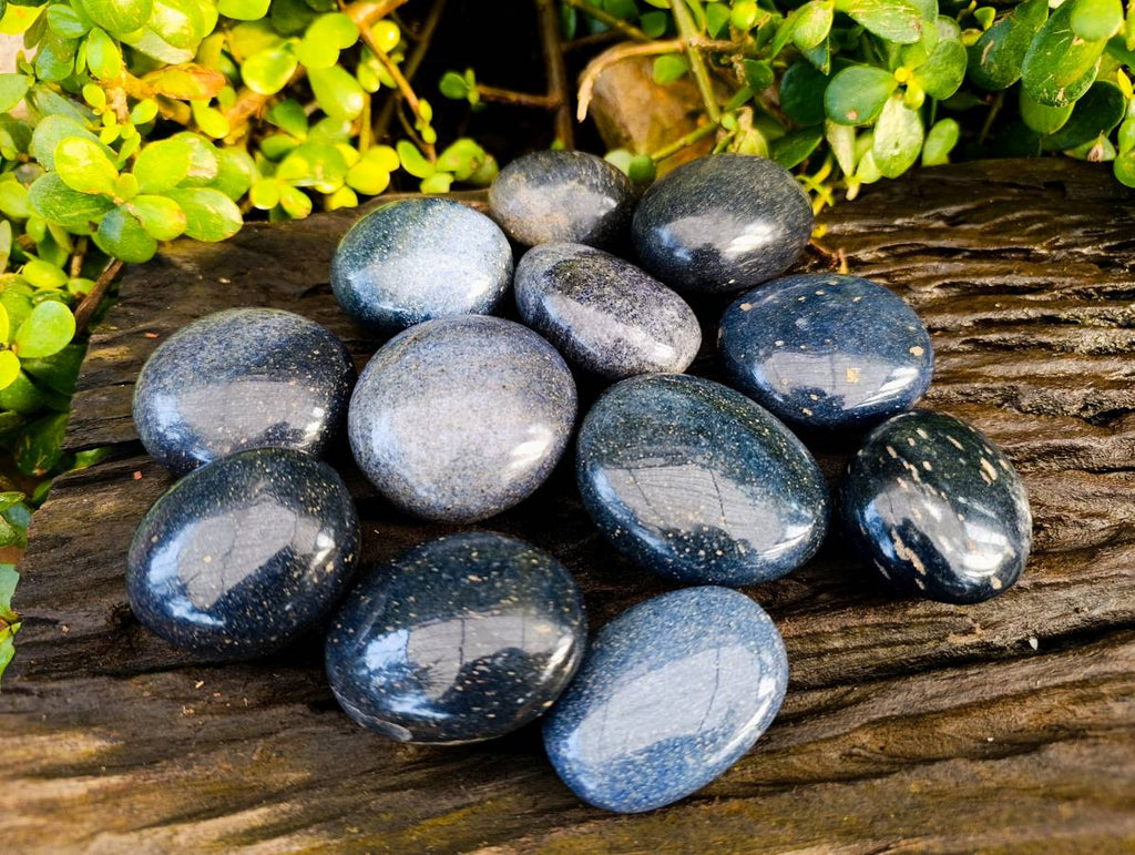 Polished Lazulite Palm Stones x 12 From Madagascar - Toprock Gemstones and Minerals 