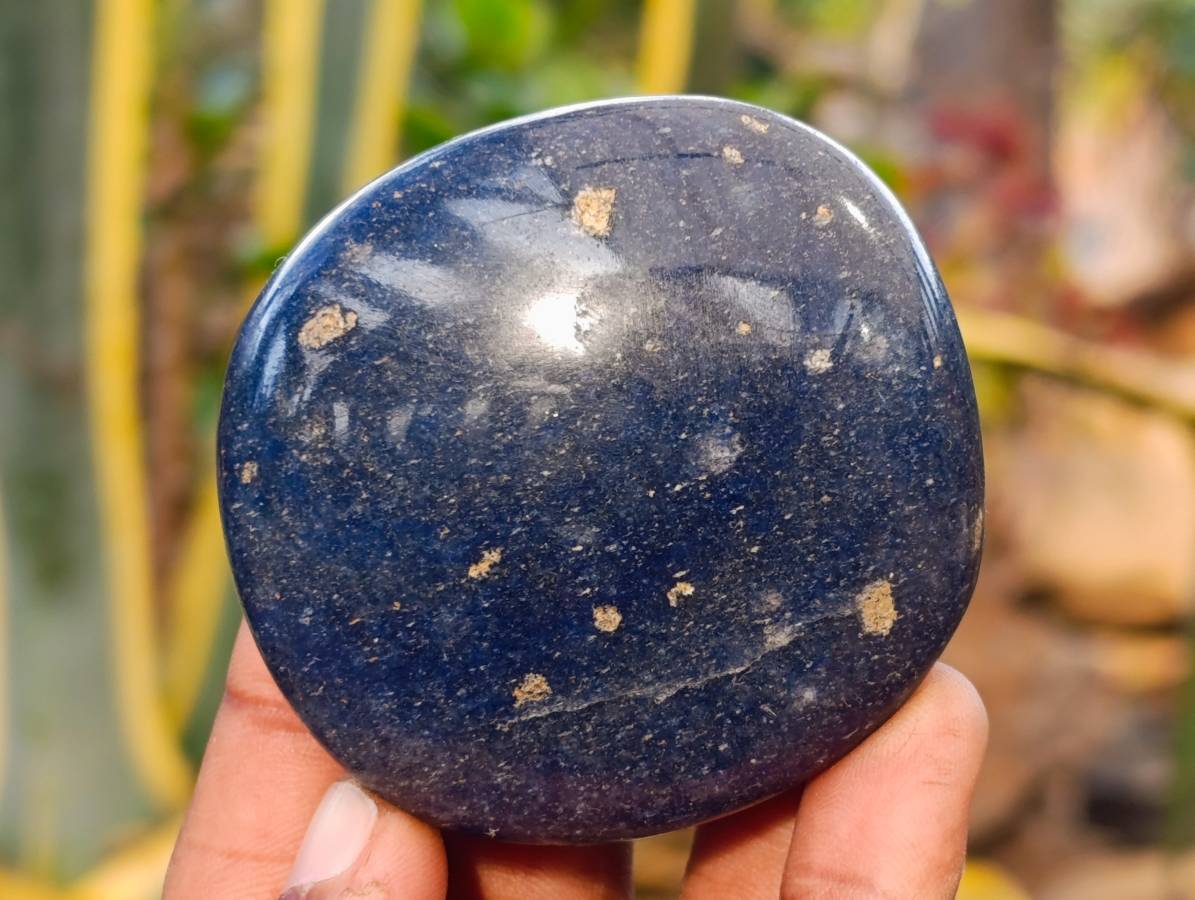 Polished Lazulite Palm Stones x 12 From Madagascar - Toprock Gemstones and Minerals 