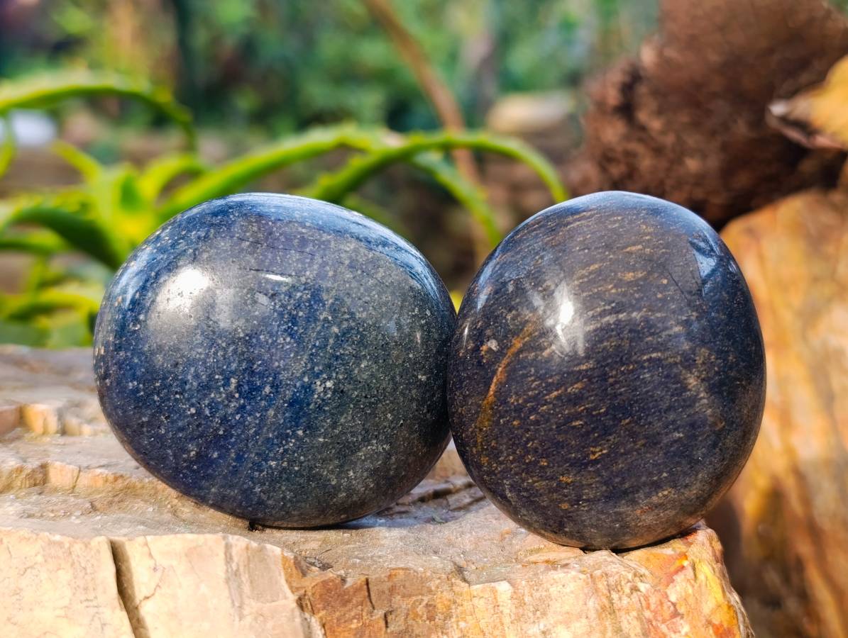 Polished Lazulite Palm Stones x 12 From Madagascar - Toprock Gemstones and Minerals 