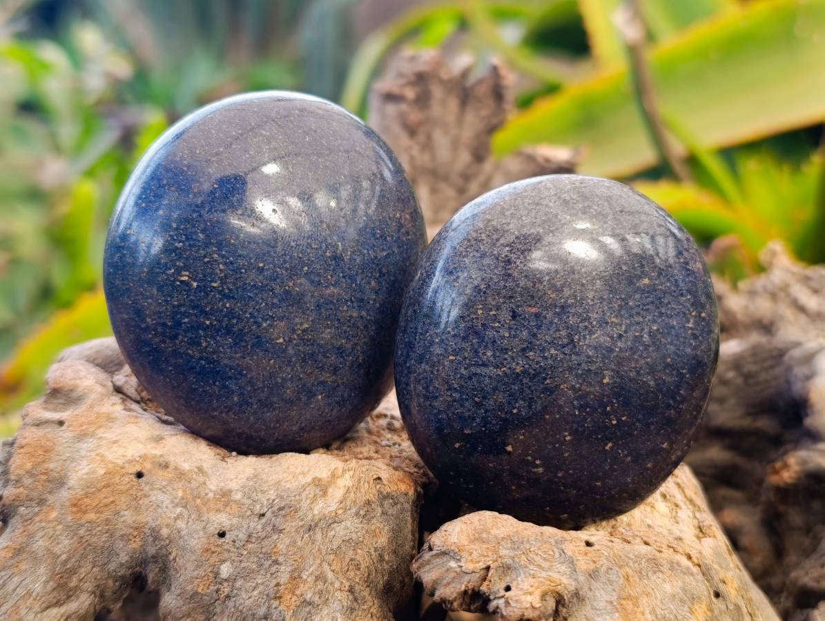Polished Lazulite Palm Stones x 12 From Madagascar - Toprock Gemstones and Minerals 