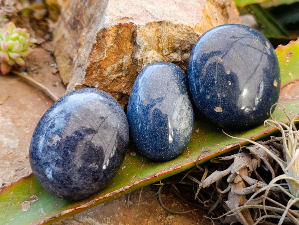 Polished Lazulite Palm Stones x 12 From Madagascar - Toprock Gemstones and Minerals 