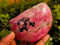 Polished On One Side Rhodonite x 6 from Madagascar - Toprock Gemstones and Minerals 