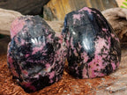 Polished On One Side Rhodonite x 6 from Madagascar - Toprock Gemstones and Minerals 