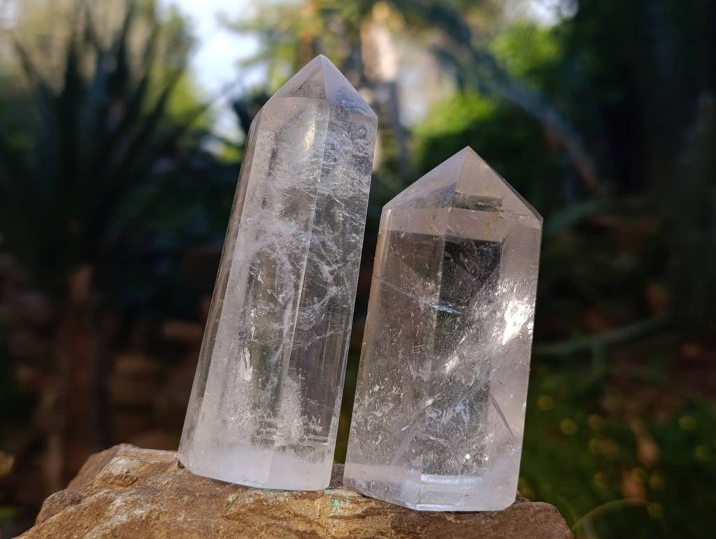 Polished Clear Quartz Crystals x 6 From Madagascar - Toprock Gemstones and Minerals 