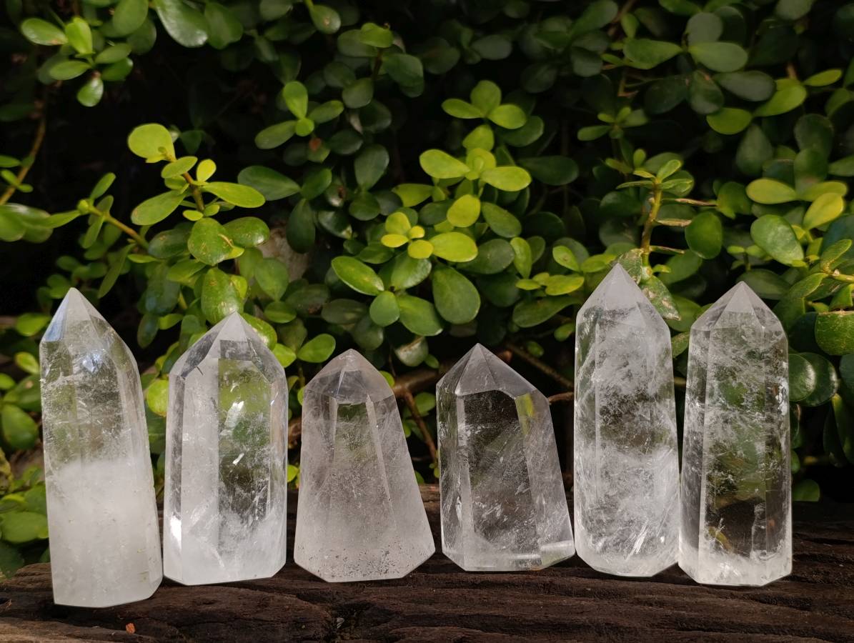 Polished Clear Quartz Crystals x 6 From Madagascar - Toprock Gemstones and Minerals 