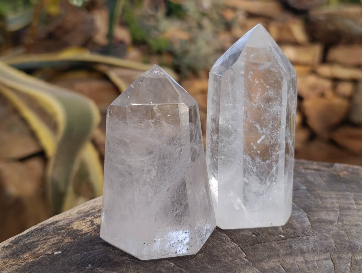 Polished Clear Quartz Crystals x 6 From Madagascar - Toprock Gemstones and Minerals 