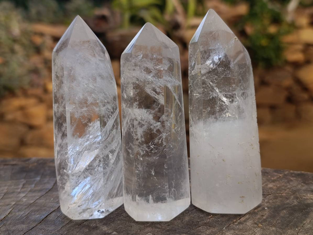 Polished Clear Quartz Crystals x 6 From Madagascar - Toprock Gemstones and Minerals 