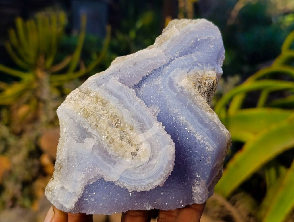 Natural Blue Lace Agate Geode Specimens x 5 From Nsanje, Malawi - Toprock Gemstones and Minerals 