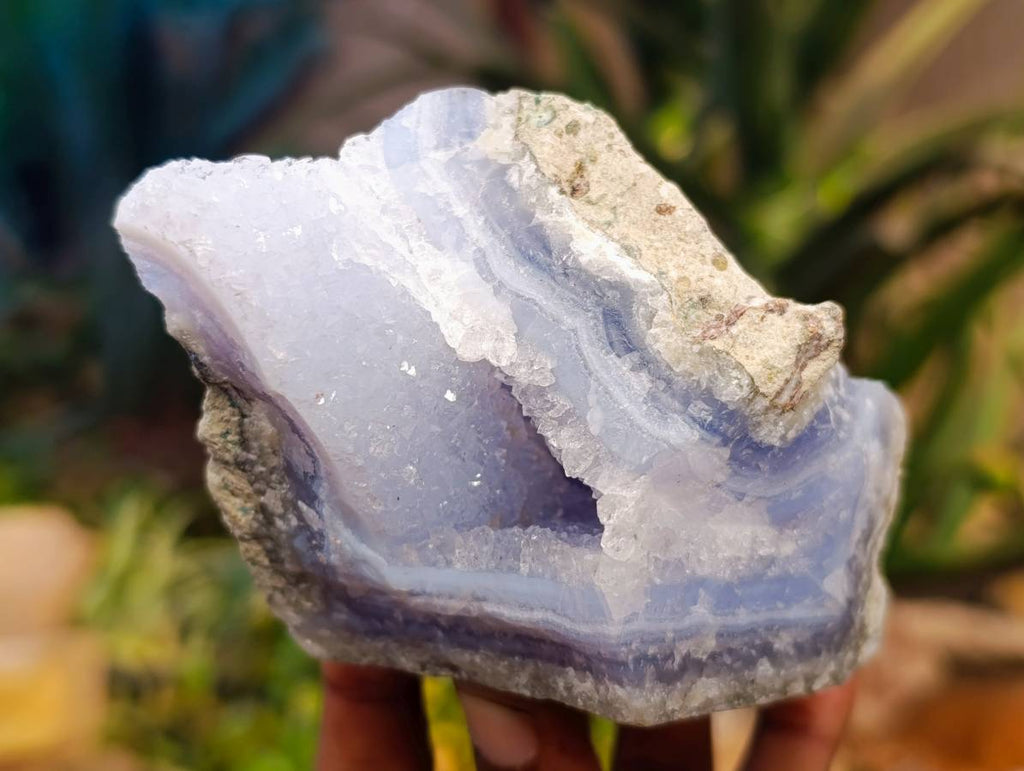 Natural Blue Lace Agate Geode Specimens x 5 From Nsanje, Malawi - Toprock Gemstones and Minerals 