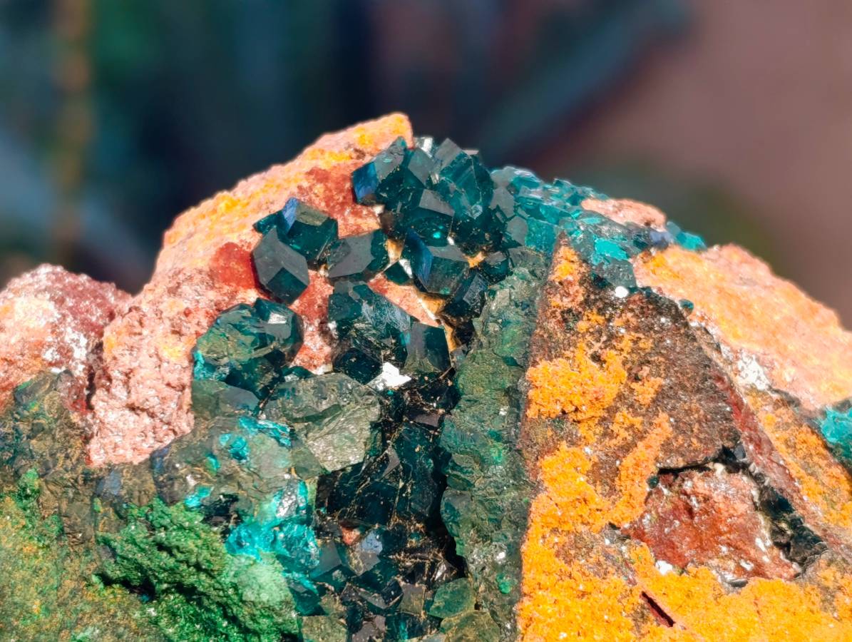 Natural Dioptase On Dolomite Specimens x 4 From Likasi, Congo - Toprock Gemstones and Minerals 