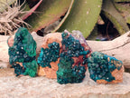 Natural Dioptase On Dolomite Specimens x 4 From Likasi, Congo - Toprock Gemstones and Minerals 