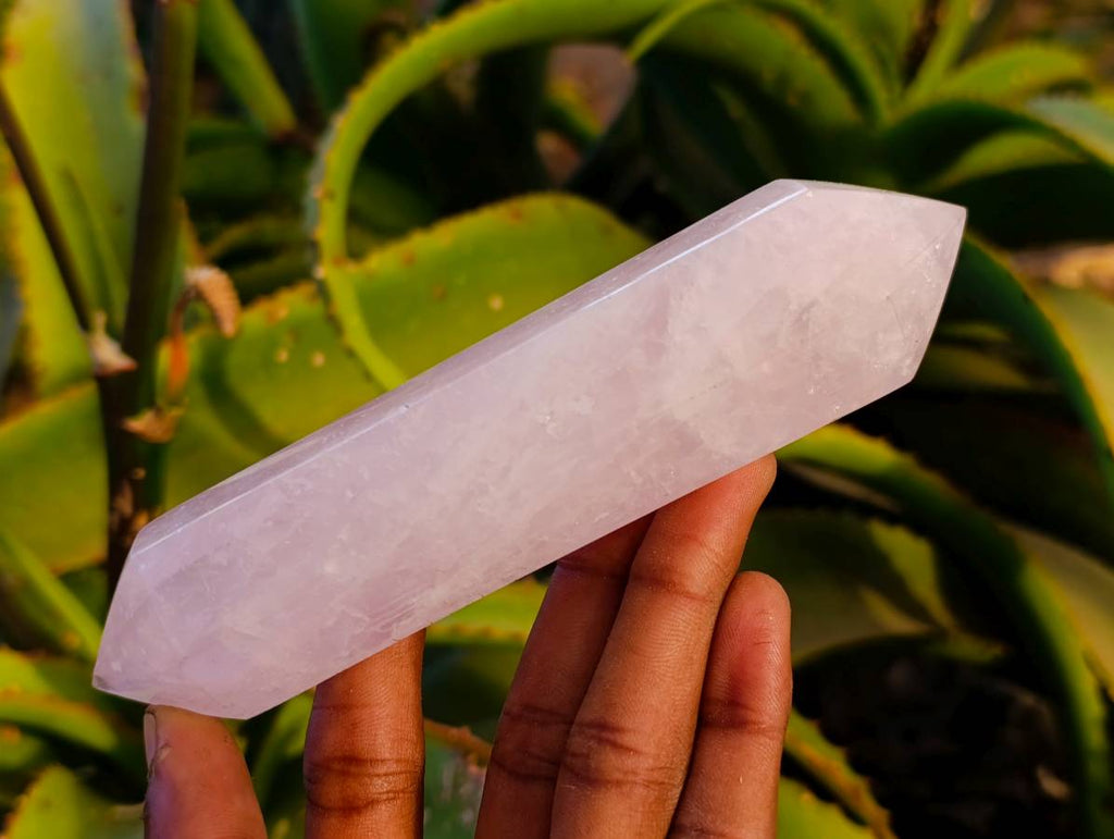 Polished Double Terminated Rose Quartz Points x 6 From Madagascar - Toprock Gemstones and Minerals 