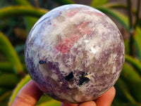 Polished Lepidolite With Pink Rubellite Spheres x 4 From Ambatondrazaka, Madagascar - Toprock Gemstones and Minerals 
