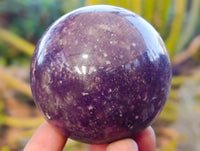 Polished Lepidolite With Pink Rubellite Spheres x 4 From Ambatondrazaka, Madagascar - Toprock Gemstones and Minerals 