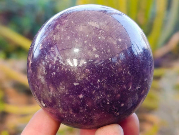 Polished Lepidolite With Pink Rubellite Spheres x 4 From Ambatondrazaka, Madagascar - Toprock Gemstones and Minerals 