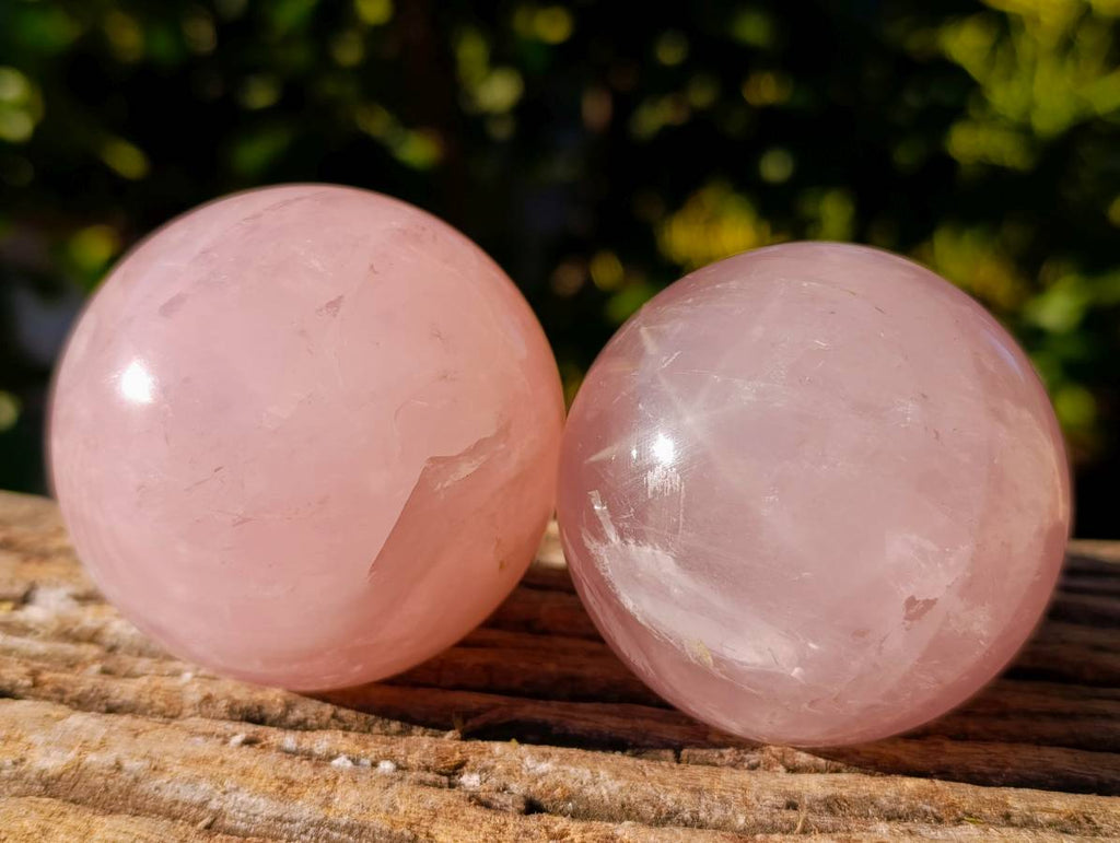 Polished Star Rose Quartz Spheres x 4 Ambatondrazaka, Madagascar - Toprock Gemstones and Minerals 