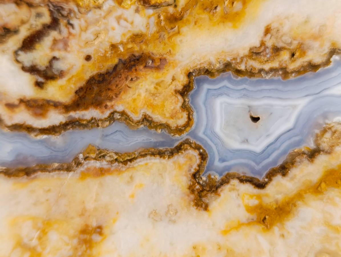 Polished On One Side Blue Lace Agate Slices x 2 From Namibia - Toprock Gemstones and Minerals 
