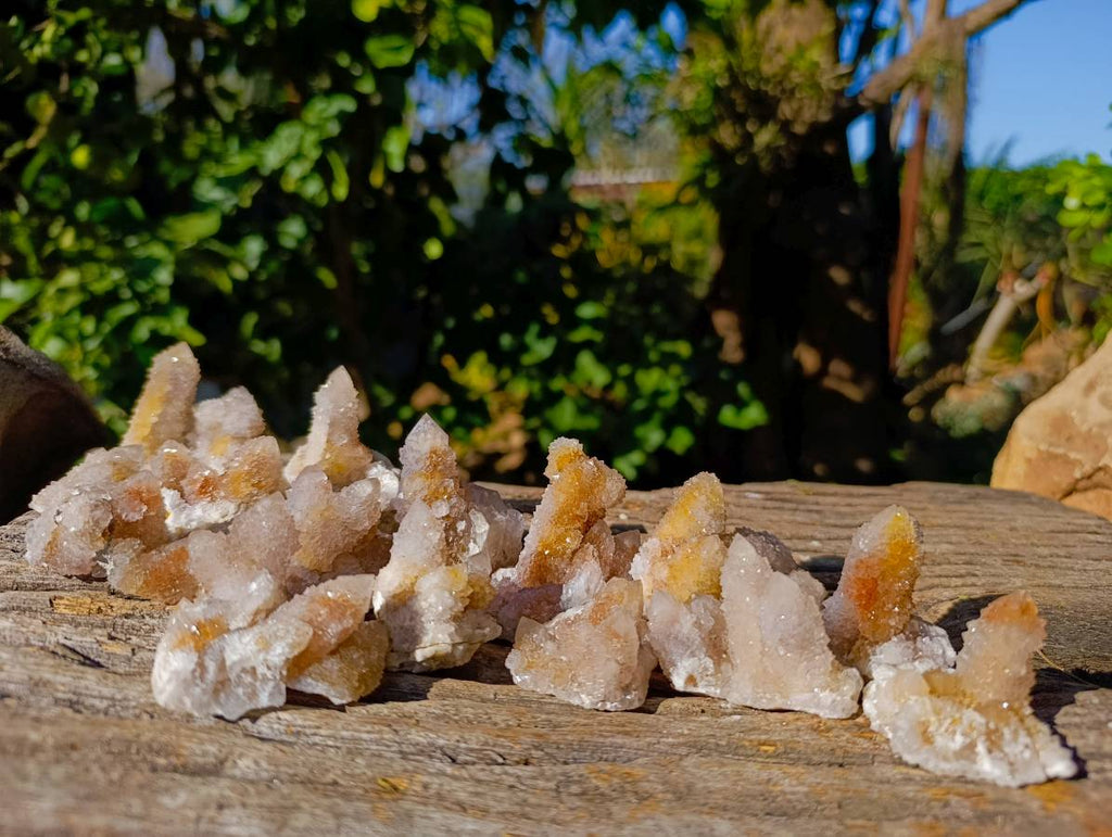 Natural Golden Limonite Coated Spirit Quartz Crystals x 35 From Boekenhouthoek, South Africa - Toprock Gemstones and Minerals 