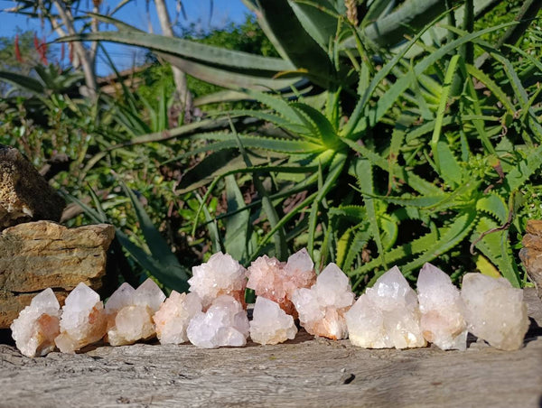 Natural White Spirit Quartz Clusters x 12 From Boekenhouthoek, South Africa