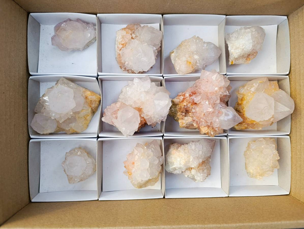 Natural White Spirit Quartz Clusters x 12 From Boekenhouthoek, South Africa - Toprock Gemstones and Minerals 