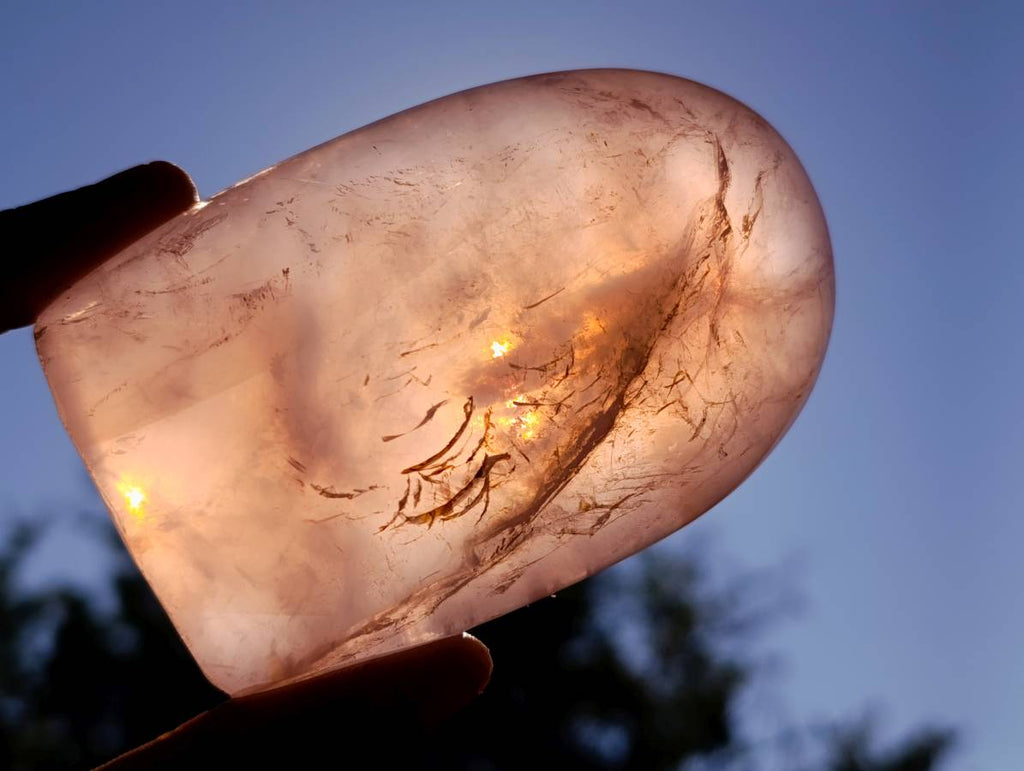 Polished Gemmy Rose Quartz Standing Free Forms x 2 Ambatondrazaka, Madagascar - Toprock Gemstones and Minerals 