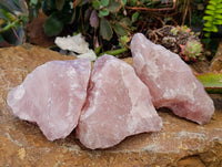 Natural Pink Rose Quartz Cobbed Specimens x 12 From North Cape, South Africa