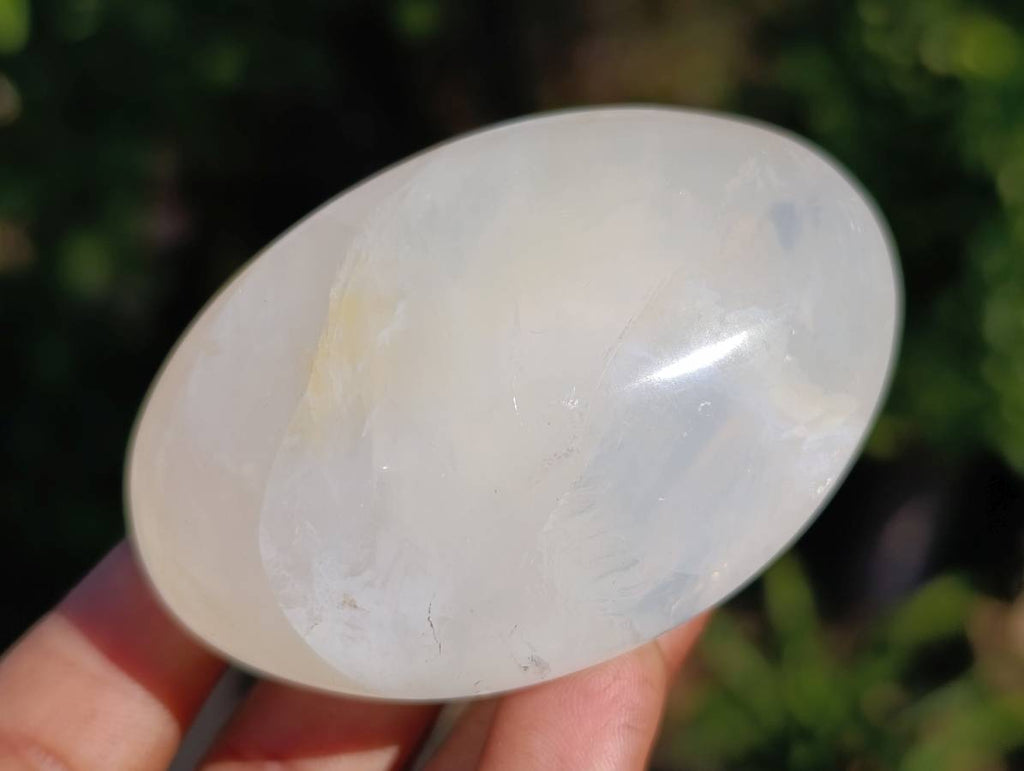 Polished Large Pearl Girasol Quartz Palm Stones x 12 From Ambatondrazaka, Madagascar - Toprock Gemstones and Minerals 