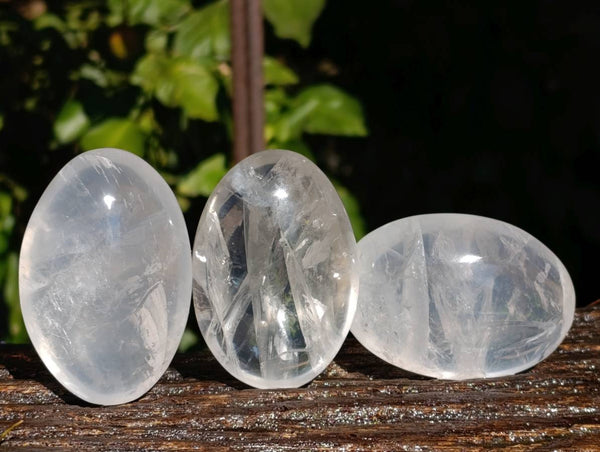 Polished Large Pearl Girasol Quartz Palm Stones x 12 From Ambatondrazaka, Madagascar - Toprock Gemstones and Minerals 