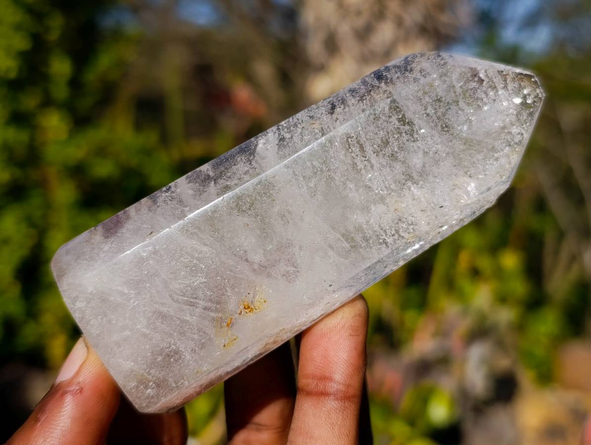 Polished Clear and Smokey Quartz Crystals with Rainbow Veils and Phantoms x 12 From Madagascar - Toprock Gemstones and Minerals 