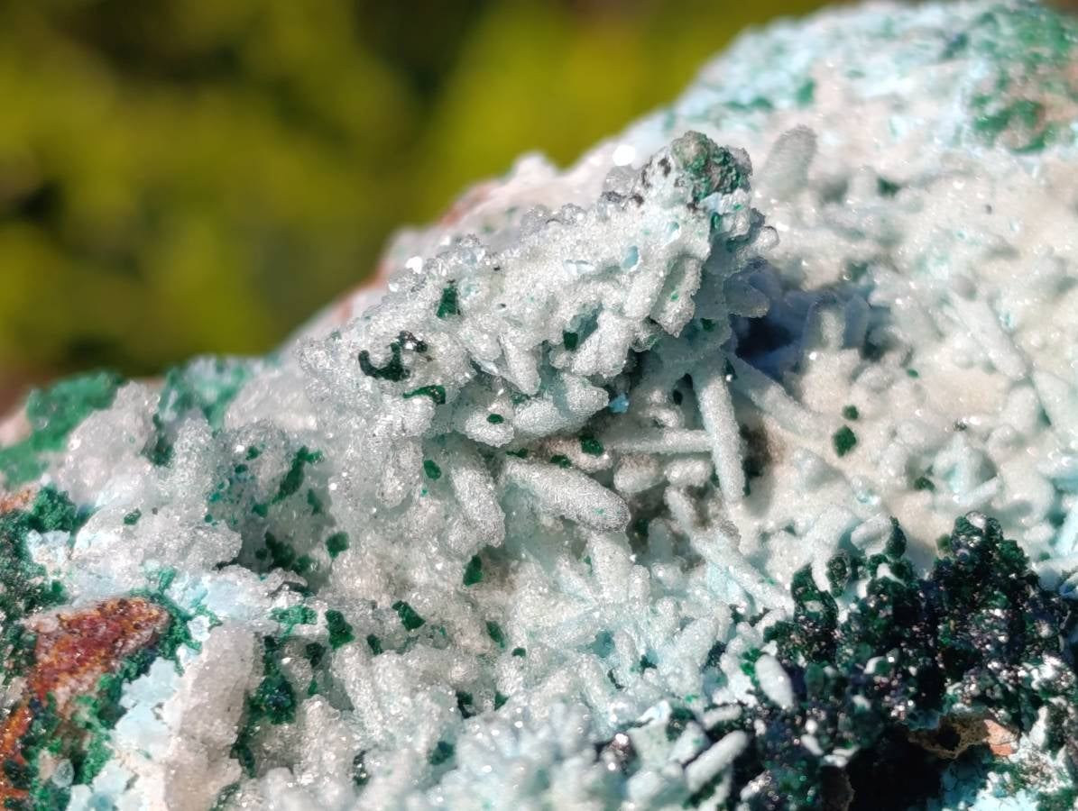 Natural Drusy Chrysocolla and Malachite Stalactite Coated on Dolomite Specimen x 1 From Lupoto Mine, Congo - Toprock Gemstones and Minerals 