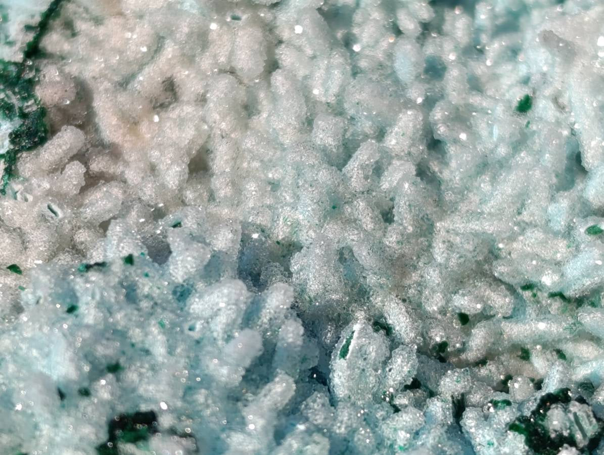 Natural Drusy Chrysocolla and Malachite Stalactite Coated on Dolomite Specimen x 1 From Lupoto Mine, Congo - Toprock Gemstones and Minerals 