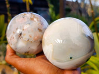 Polished Mixed Dendritic and Banded Agate Spheres x 2 From Madagascar - Toprock Gemstones and Minerals 
