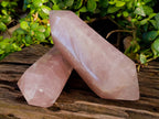 Polished Double Terminated Rose Quartz Points x 2 Madagascar - Toprock Gemstones and Minerals 