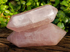 Polished Double Terminated Rose Quartz Points x 2 Madagascar - Toprock Gemstones and Minerals 