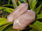 Polished Double Terminated Rose Quartz Points x 2 Madagascar - Toprock Gemstones and Minerals 