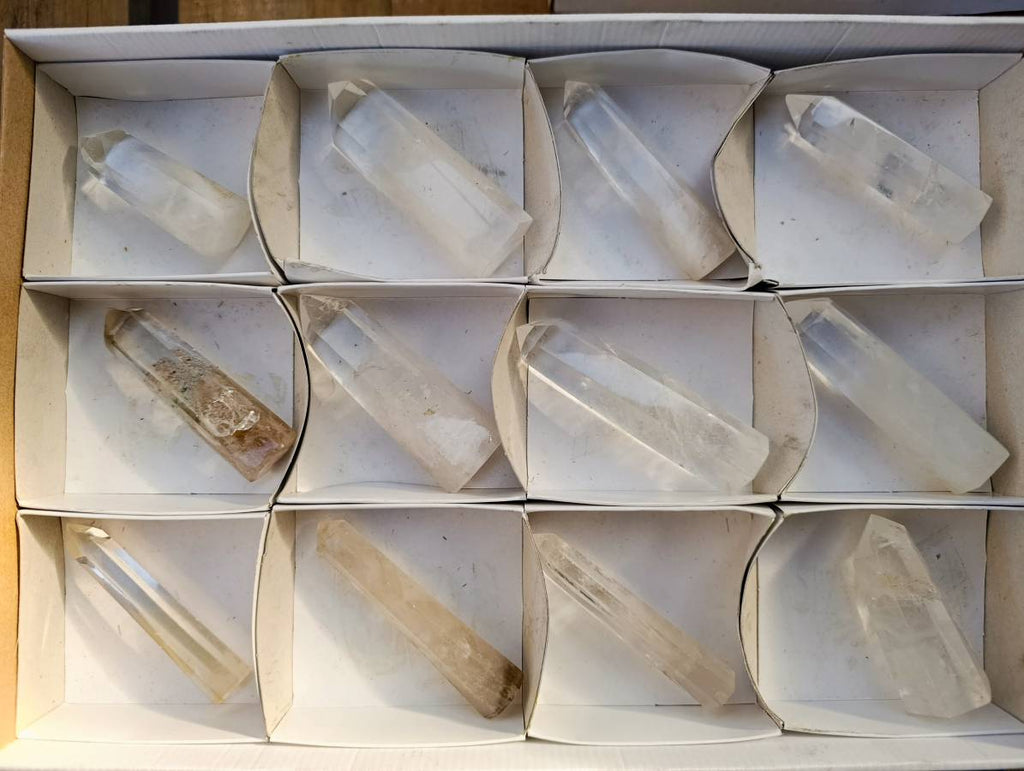 Polished Clear Quartz Crystals x 12 From Madagascar - Toprock Gemstones and Minerals 
