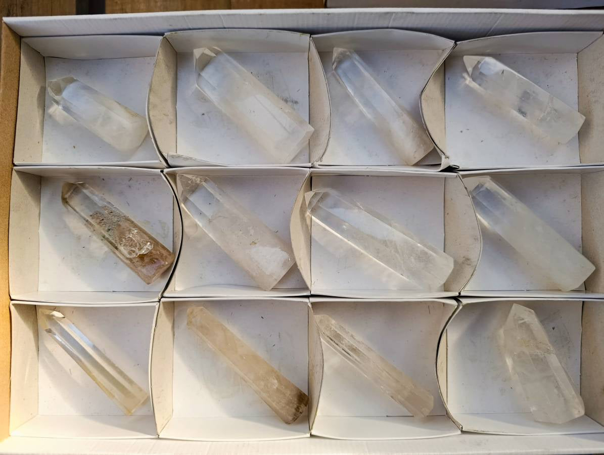 Polished Clear Quartz Crystals x 12 From Madagascar - Toprock Gemstones and Minerals 