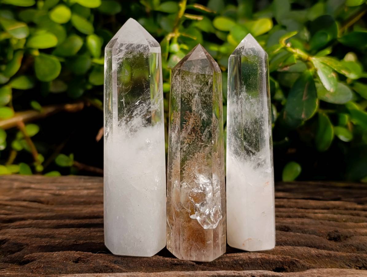 Polished Clear Quartz Crystals x 12 From Madagascar - Toprock Gemstones and Minerals 