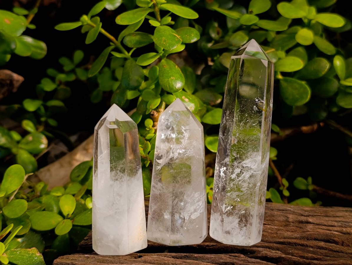 Polished Clear Quartz Crystals x 12 From Madagascar - Toprock Gemstones and Minerals 